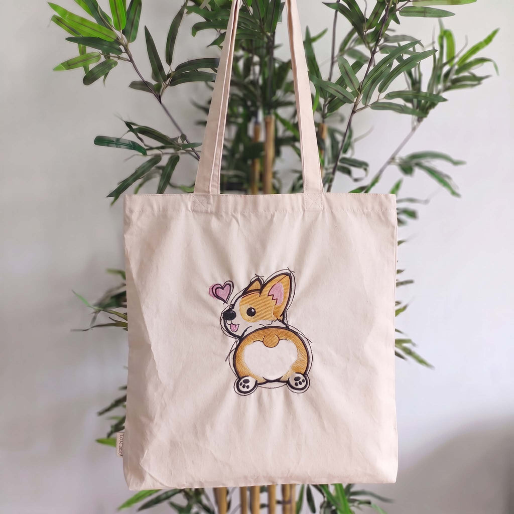 Tote Bag Corgi Ricamata - Corgi Love