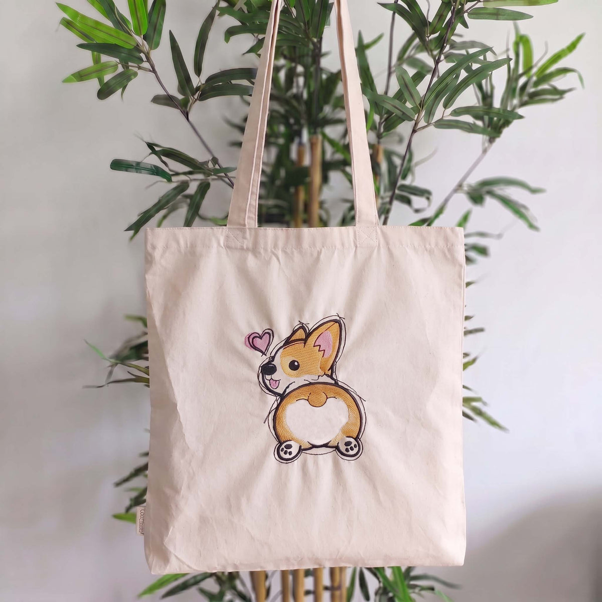 Tote Bag Corgi Ricamata - Corgi Love