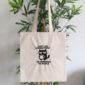 I Don't Like Morning People - Tote Bag Gatto Ricamata