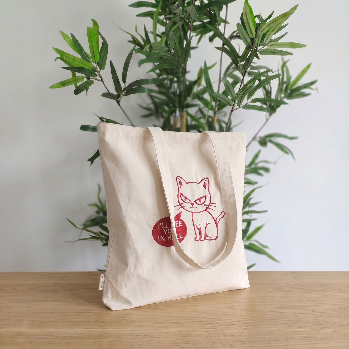 I'll See You In Hell - Tote Bag Gatto Ricamata