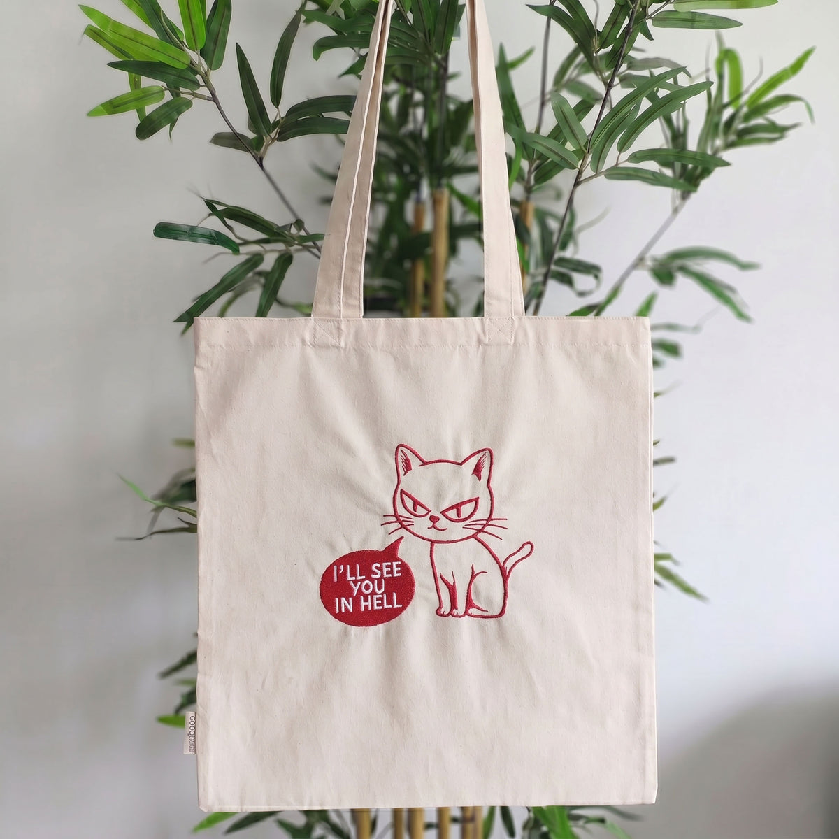 I'll See You In Hell - Tote Bag Gatto Ricamata